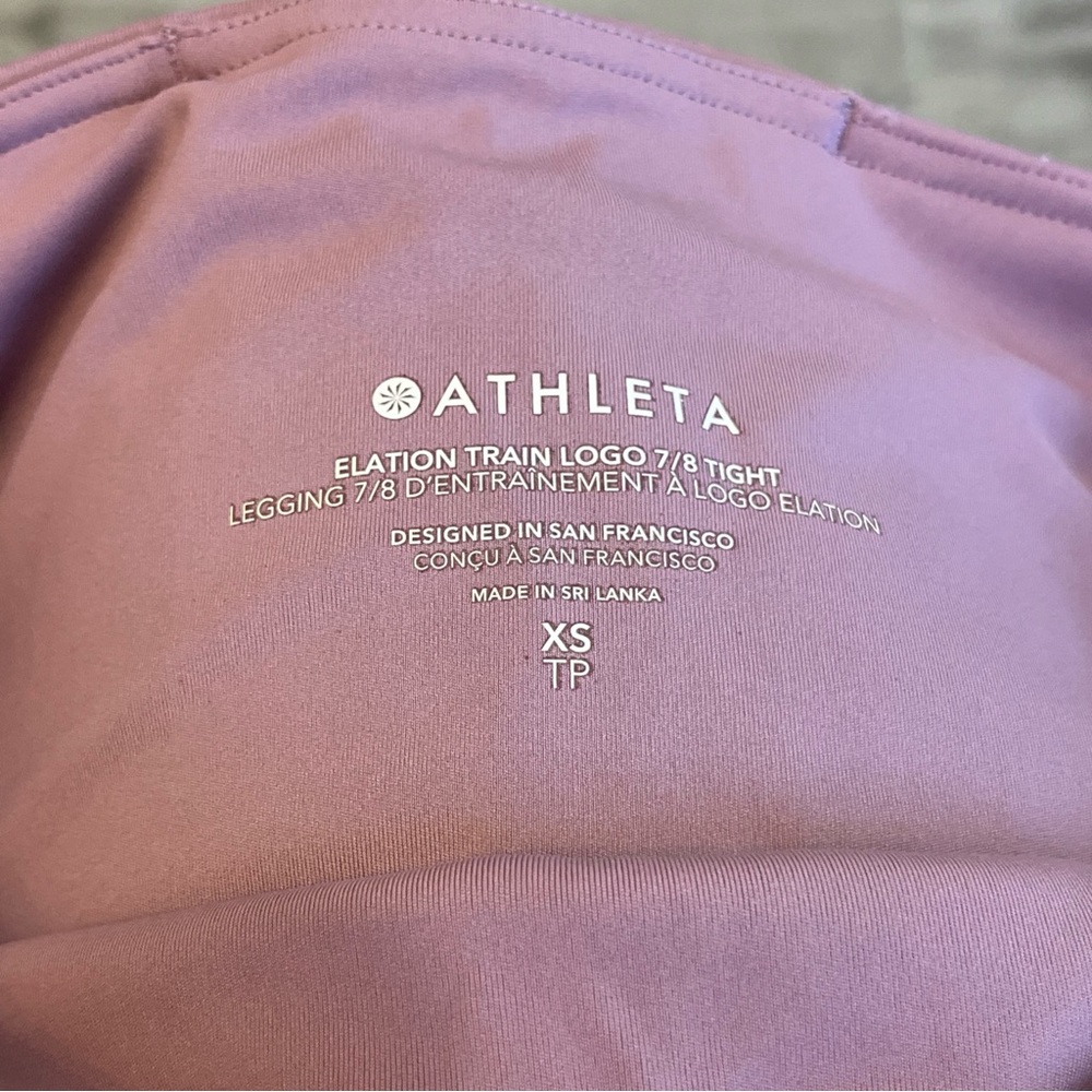 Athleta Women’s Elation Train Logo 7/8 Tight Leggings Pale Purple Size XS - Picture 7 of 8